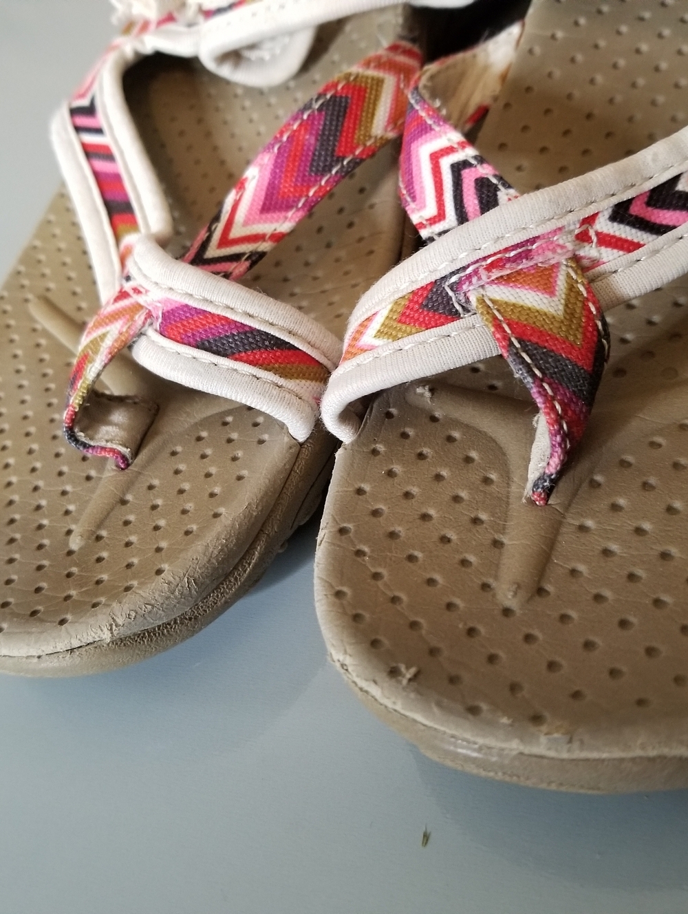 Skechers Outdoor Lifestyle Southwestern Boho Cream Red Toe Strap Sandal Sz 8/8.5 - Picture 7 of 10